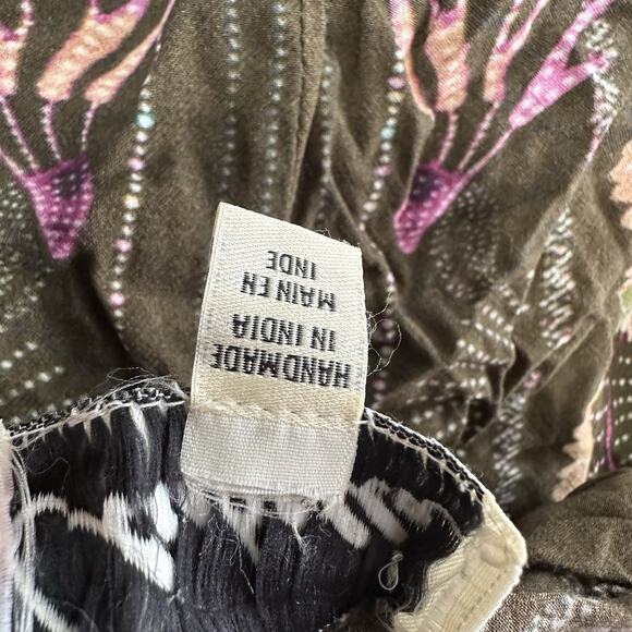 Cleobella Women's Kate Adjustable Strap Boho Print Fringe Mini Dress Size S - Picture 4 of 7